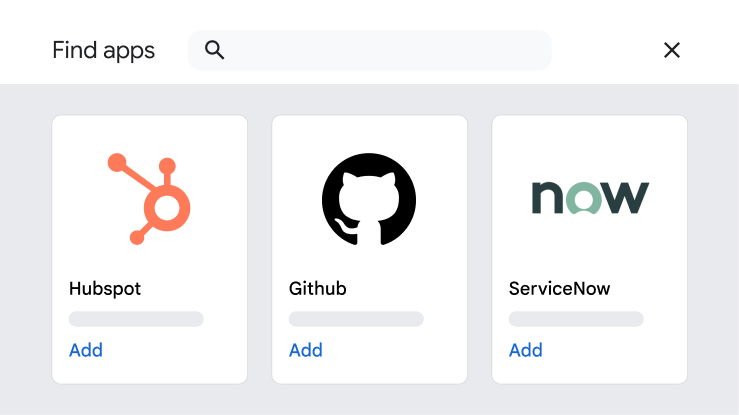 推荐的应用，包括 Hubspot、GitHub 和 ServiceNow