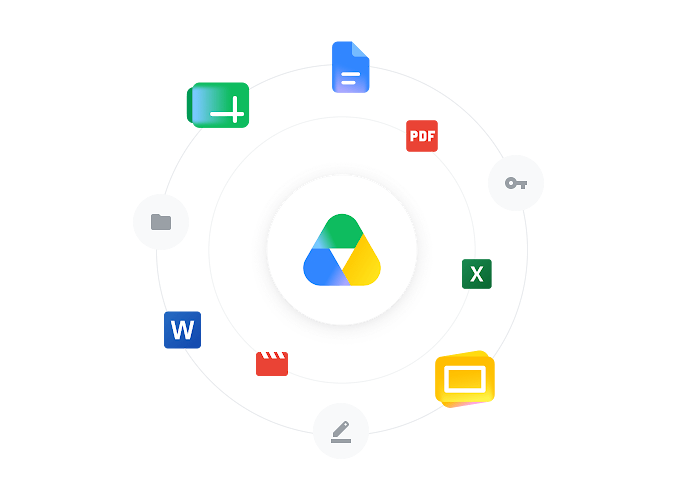 一系列热门 Google Workspace 产品的徽标。