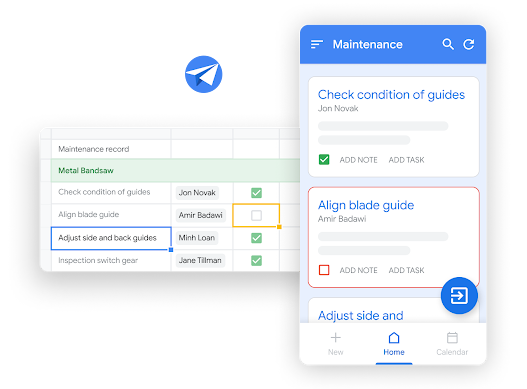 Workspace illustrative graphic – searching for a file in Google Drive