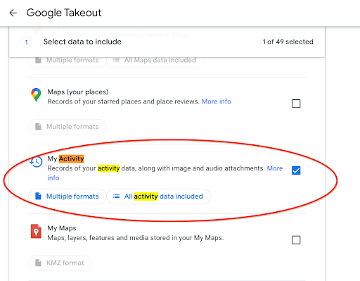 Google 서비스 선택