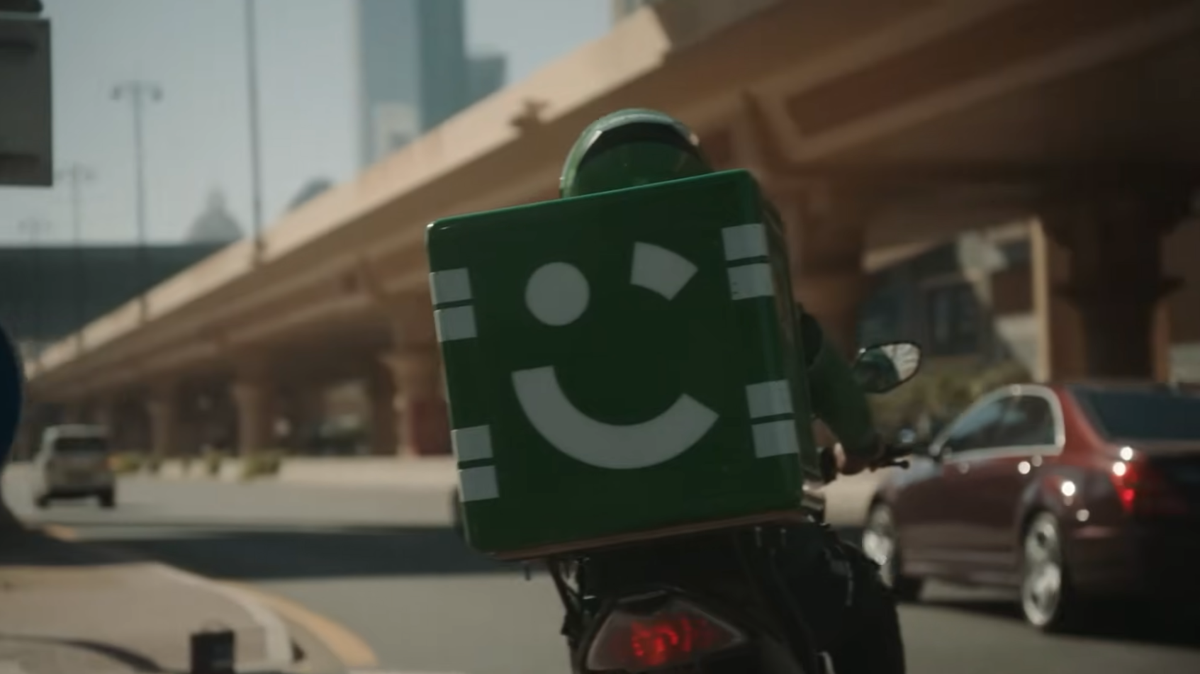A Careem food delivery driver 
