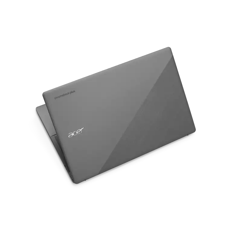 Acer Chromebook Plus 515 device almost closed top view.
