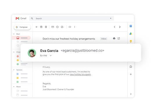 Workspace user with custom professional email @yourcompany