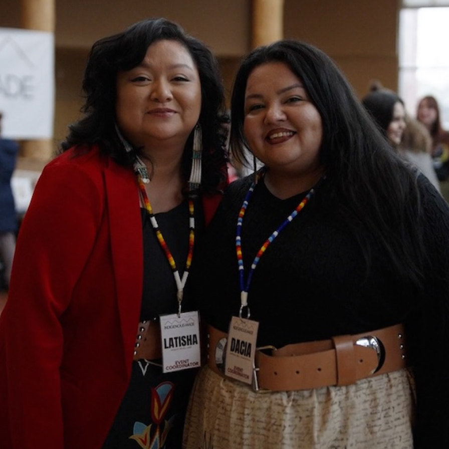 Event coordinators Latisha and Dacia at an Indigenous Made event