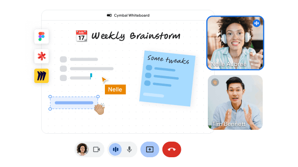Whiteboard in live Google Meet with two team members