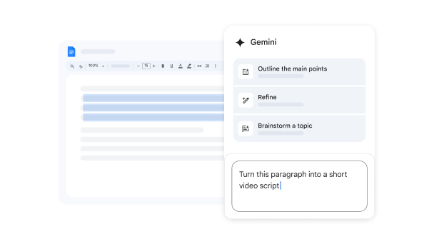 使用 Google 文档中的 Gemini 将段落转换为短视频脚本