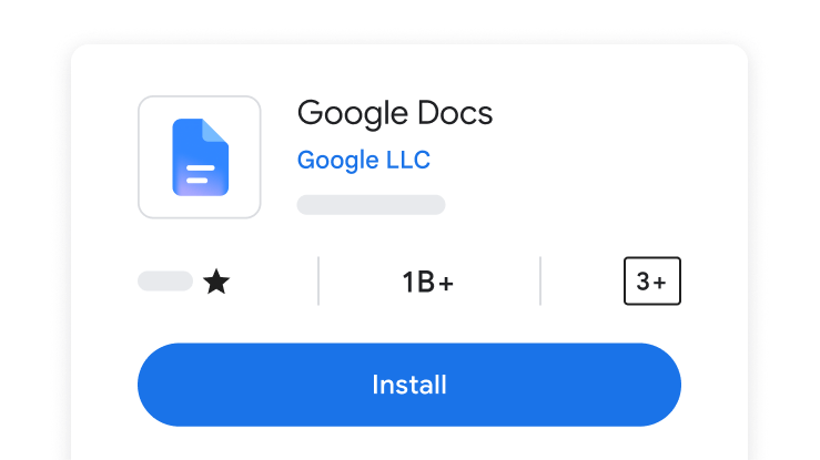 Google 文档应用安装界面