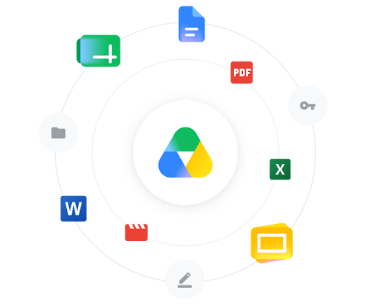 一系列热门 Google Workspace 产品的徽标。