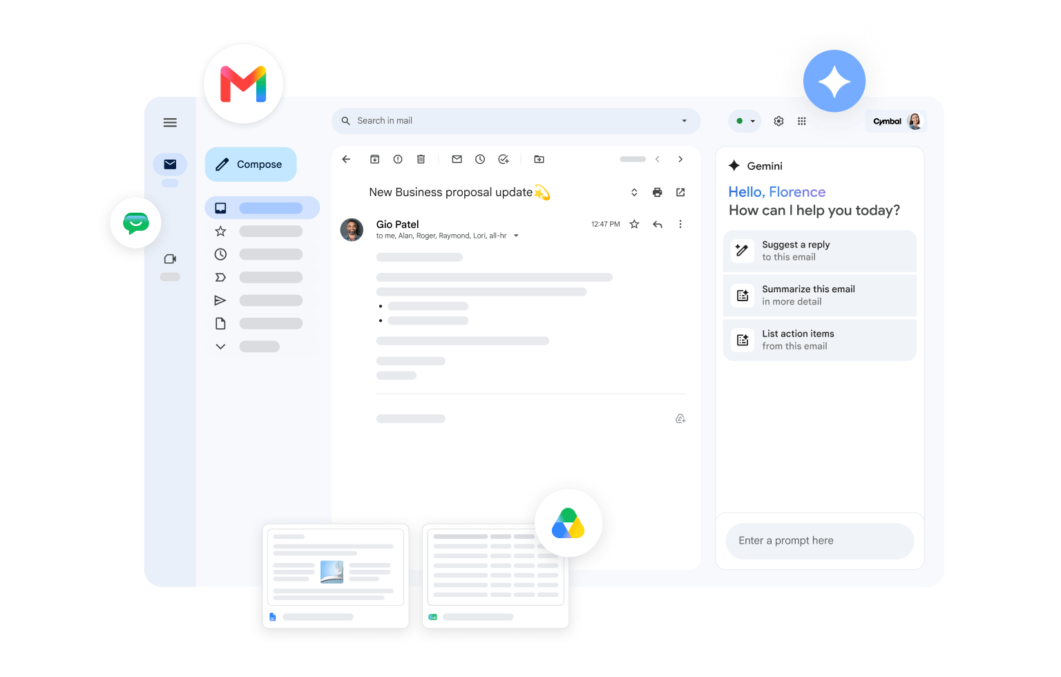 Gmail 中的 Gemini 可为用户提供回复建议、生成电子邮件摘要，以及列出待办事项。