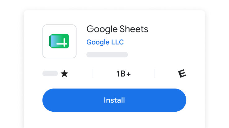 Installation screen for Google Sheets
